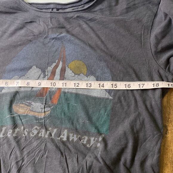 Madewell Let's Sail Away Cotton T shirt XS Gray soft feel - Picture 11 of 12
